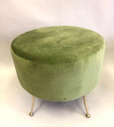 Marco Zanuso Pair of Mid Century Modern Round Stools or Benches Attributed to Marco Zanuso