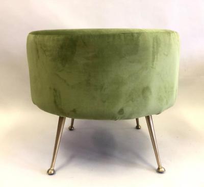 Marco Zanuso Pair of Mid Century Modern Round Stools or Benches Attributed to Marco Zanuso