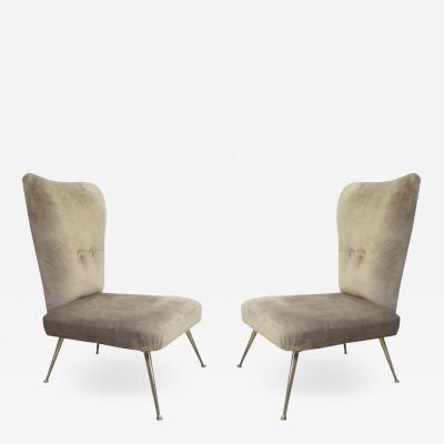 Marco Zanuso Pair of Mid Century Modern Slipper or Lounge Chairs Attributed to Marco Zanuso