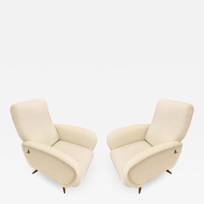 Marco Zanuso Pair of Mid Century Recliners in the Manner of Marco Zanuso