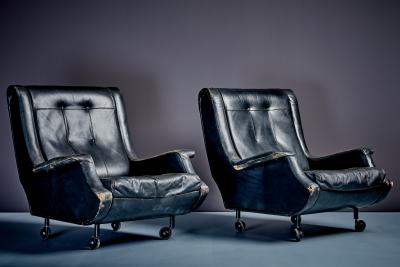 Marco Zanuso Pair of Regent Lounge Chairs by Marco Zanuso for Artflex
