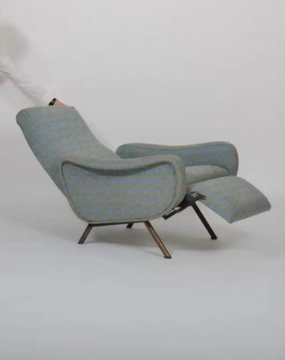 Marco Zanuso Rare original fabric Marco Zanuso Lady chairs Reclining Italy c1950