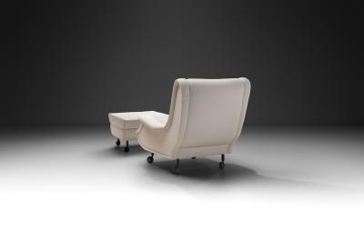 Marco Zanuso Regent Lounge Chair with Footstool by Marco Zanuso for Arflex Italy 1960s