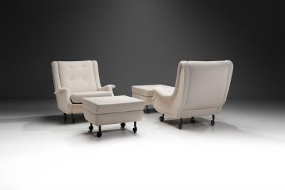 Marco Zanuso Regent Lounge Chairs with Footstools by Marco Zanuso for Arflex Italy 1960s