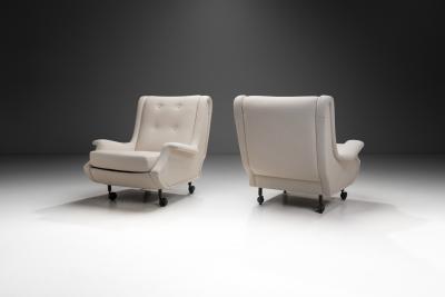 Marco Zanuso Regent Lounge Chairs with Footstools by Marco Zanuso for Arflex Italy 1960s
