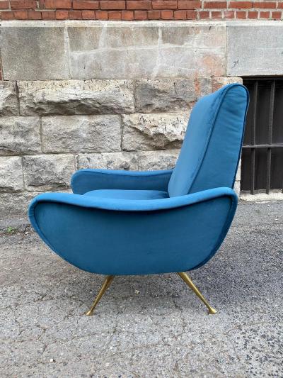 Marco Zanuso SOFT BLUE VELVET LADY CHAIR IN THE MANNER OF MARCO ZANUSO