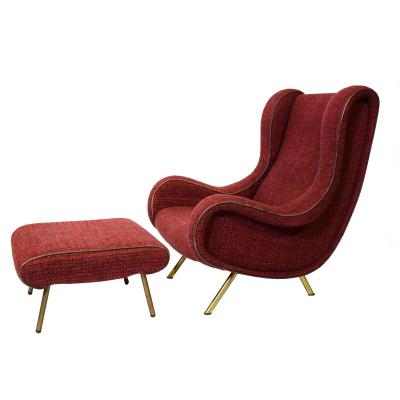 Marco Zanuso Senior Lounge Chair and ottoman by Marco Zanuso for Arflex 1955