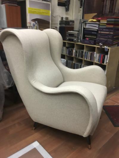 Marco Zanuso Style of Marco zanuso pair of wing lounge chair