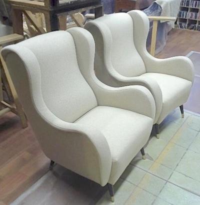 Marco Zanuso Style of Marco zanuso pair of wing lounge chair