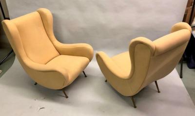 Marco Zanuso Vintage Pair of Italian Senior Chairs Lounge Chairs by Marco Zanuso Arflex