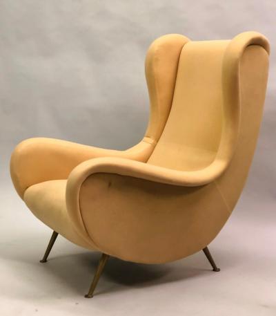 Marco Zanuso Vintage Pair of Italian Senior Chairs Lounge Chairs by Marco Zanuso Arflex