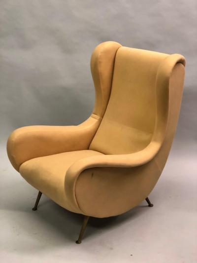 Marco Zanuso Vintage Pair of Italian Senior Chairs Lounge Chairs by Marco Zanuso Arflex