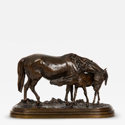Mare and Foal Isidore Jules Bonheur cast by Peyrol