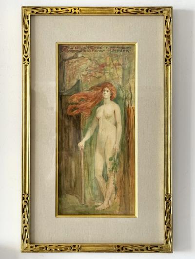 Margaret Fernie Mrs Hugh M Eaton Art Nouveau Female Nude William Shakespeare The Dryad Tree Forest of Arden 