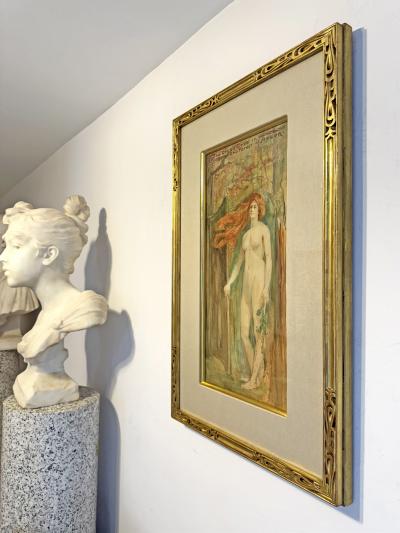 Margaret Fernie Mrs Hugh M Eaton Art Nouveau Female Nude William Shakespeare The Dryad Tree Forest of Arden 