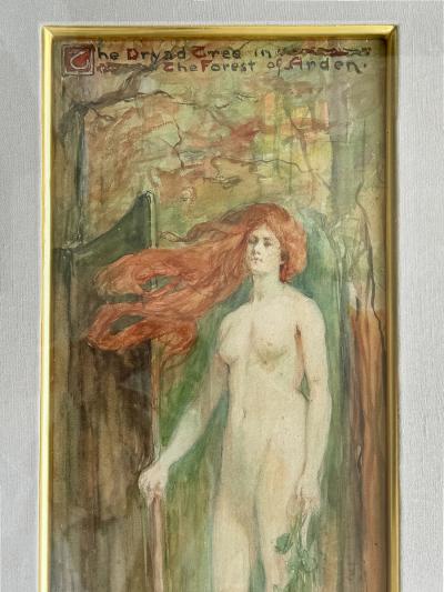Margaret Fernie Mrs Hugh M Eaton Art Nouveau Female Nude William Shakespeare The Dryad Tree Forest of Arden 