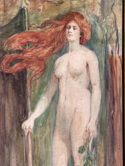 Margaret Fernie Mrs Hugh M Eaton Art Nouveau Female Nude William Shakespeare The Dryad Tree Forest of Arden 