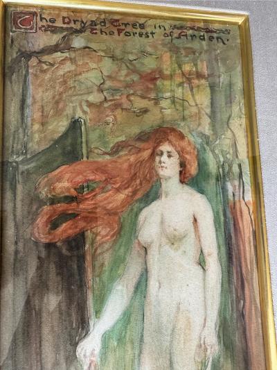 Margaret Fernie Mrs Hugh M Eaton Art Nouveau Female Nude William Shakespeare The Dryad Tree Forest of Arden 