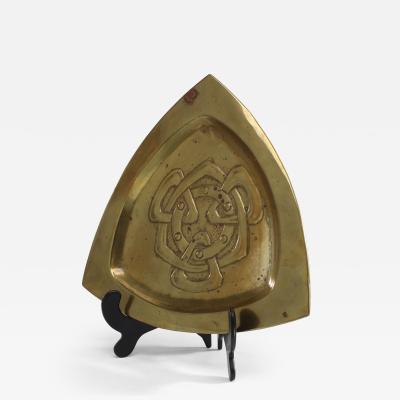 Margaret Gilmour Arts Crafts Glasgow School brass Celtic Interlaced Pin Tray