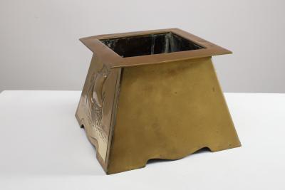 Margaret Gilmour Margaret Gilmour attr An Arts Crafts brass planter depicting a galleon