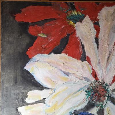 Margaret Milliken Untitled Cosmos Acrylic on Canvas by Margaret Milliken c 1966 Large 84 x 54