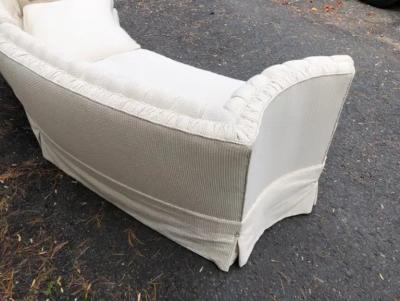 Marge Carson Lovely 2 Piece Marge Carson Curved Tufted Back Sofa Sectional Mid Century Modern