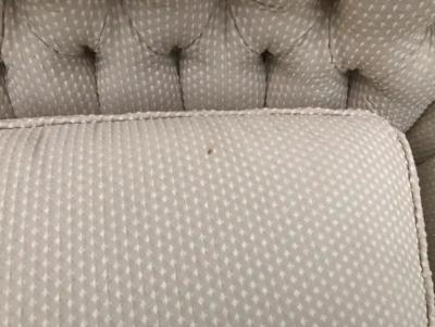 Marge Carson Lovely 2 Piece Marge Carson Curved Tufted Back Sofa Sectional Mid Century Modern