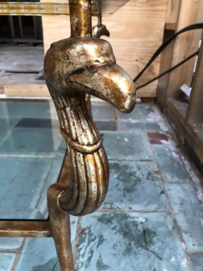 Marge Carson Magnificent Marge Carson Large Gold Griffon Leg Regency Glass Top Coffee Table