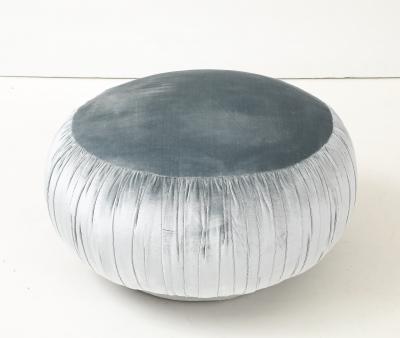 Marge Carson Marge Carson Iceberg Blue Velvet Pouf