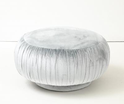 Marge Carson Marge Carson Iceberg Blue Velvet Pouf