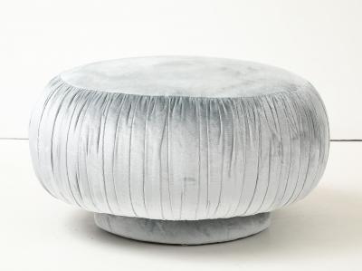 Marge Carson Marge Carson Iceberg Blue Velvet Pouf
