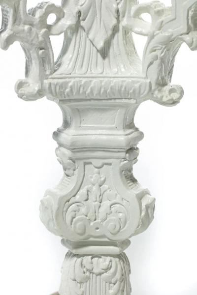 Marge Carson Pair of Large Hollywood Regency Baroque Plaster Lamps by Marge Carson c 1960s