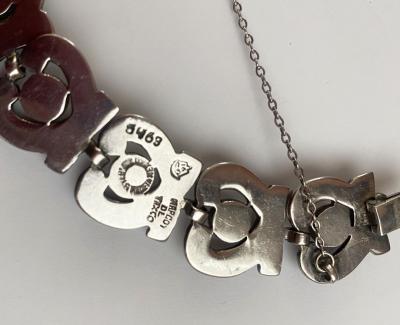 Margot van Voorhees Carr Silver enamel necklace bracelet earrings set by Margot van Voorhees Carr