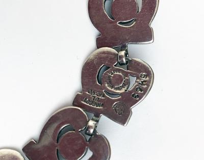 Margot van Voorhees Carr Silver enamel necklace bracelet earrings set by Margot van Voorhees Carr