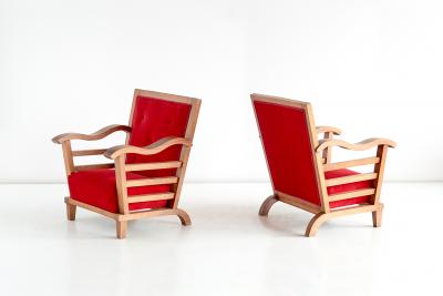 Marguerite Dubuisson Important Pair of Armchairs by Marguerite Dubuisson France 1947