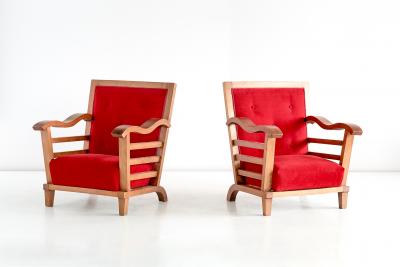 Marguerite Dubuisson Important Pair of Armchairs by Marguerite Dubuisson France 1947