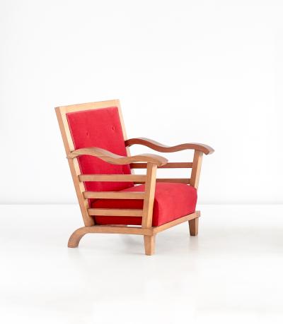 Marguerite Dubuisson Important Pair of Armchairs by Marguerite Dubuisson France 1947