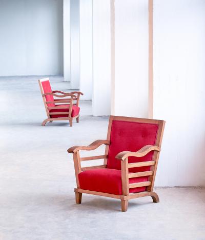 Marguerite Dubuisson Important Pair of Armchairs by Marguerite Dubuisson France 1947