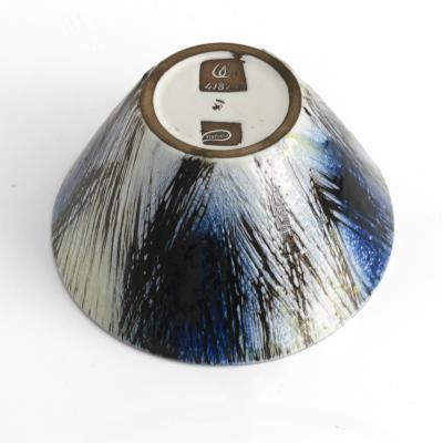 Mari Simmulsson MARI SIMMULSSON CROSS HATCHED BOWL FOR UPSALA EKEBY SWEDEN C 1950