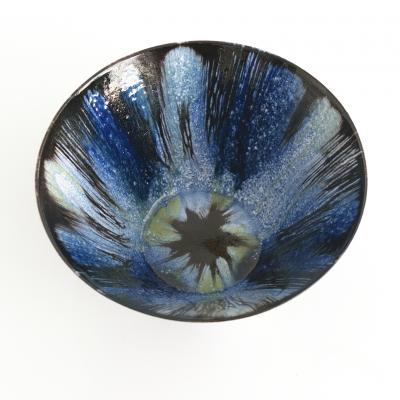 Mari Simmulsson MARI SIMMULSSON CROSS HATCHED BOWL FOR UPSALA EKEBY SWEDEN C 1950