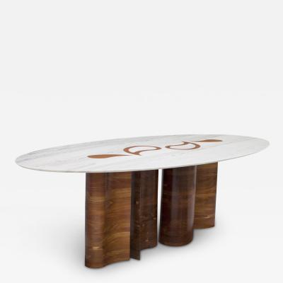 Maria Fernanda Paes de Barros P talas Table in Cabre va Wood Marble With artisans from Brazil