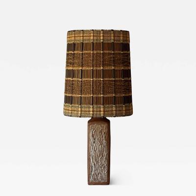 Maria Kipp Large Textured Terracotta Lamp with Impeccable Maria Kipp Woven Shade