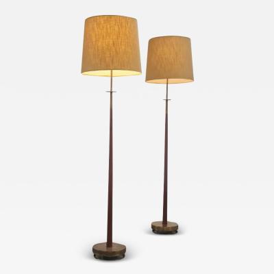 Maria Lindeman A Pair of Bass Teak Floor Lamps Attributed to Maria Lindeman Idman 1950s