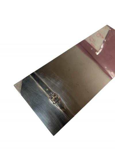 Maria Pergay 1970s Silver plated Belt series decorative box by Maria Pergay