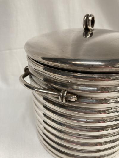 Maria Pergay 1970s Silver plated boxe or ice bucked in the style of Maria Pergay