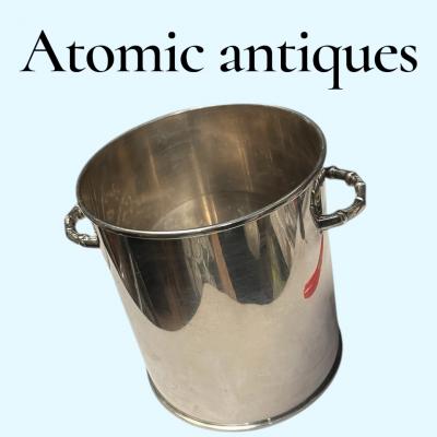 Maria Pergay 1970s Silver plated ice bucket by Maria Pergay