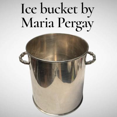Maria Pergay 1970s Silver plated ice bucket by Maria Pergay