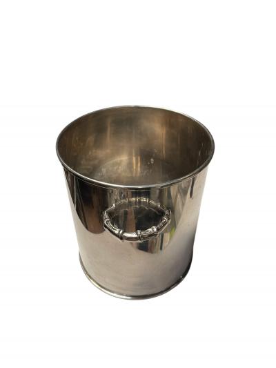 Maria Pergay 1970s Silver plated ice bucket by Maria Pergay
