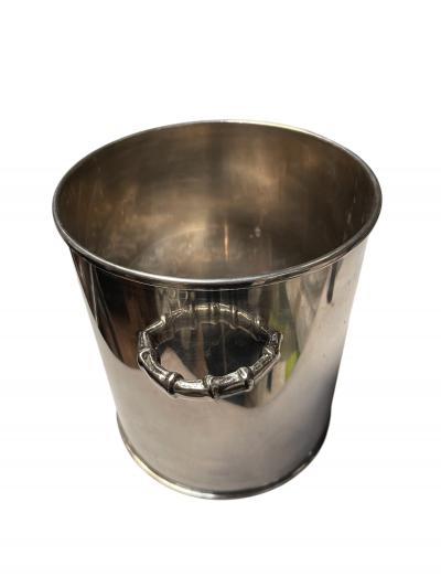 Maria Pergay 1970s Silver plated ice bucket by Maria Pergay