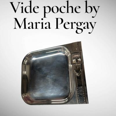 Maria Pergay 1970s Silver plated vide poche by Maria Pergay